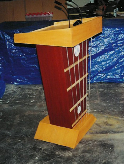wood podium